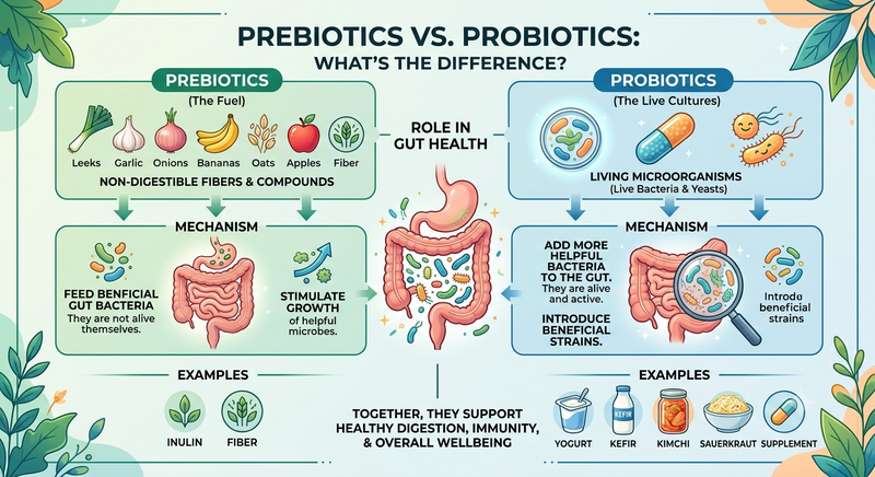 Prebiotics vs. Probiotics